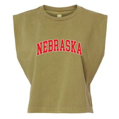 Nebraska Throwback Design Print Classic Garment-Dyed Women's Muscle Tee