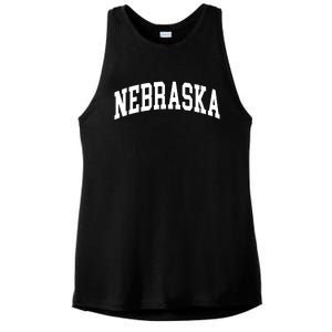 Nebraska Throwback Design Classic Ladies PosiCharge Tri-Blend Wicking Tank