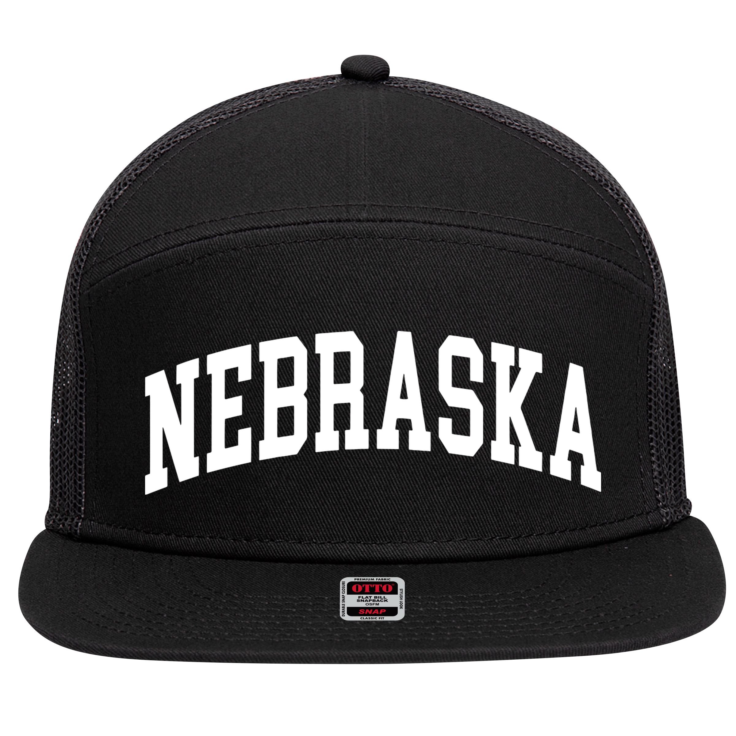 Nebraska Throwback Design Classic 7 Panel Mesh Trucker Snapback Hat