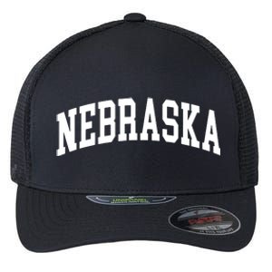 Nebraska Throwback Design Classic Flexfit Unipanel Trucker Cap