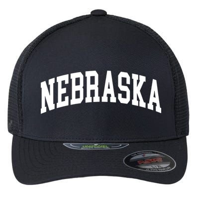 Nebraska Throwback Design Classic Flexfit Unipanel Trucker Cap
