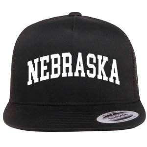 Nebraska Throwback Design Classic Flat Bill Trucker Hat