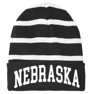 Nebraska Throwback Design Classic Striped Beanie with Solid Band