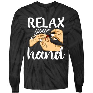 Nail Tech Design For A Nail Artist Tie-Dye Long Sleeve Shirt