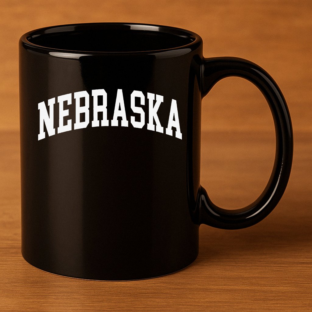 Nebraska Throwback Design Classic 11oz C Handle Ceramic Mug