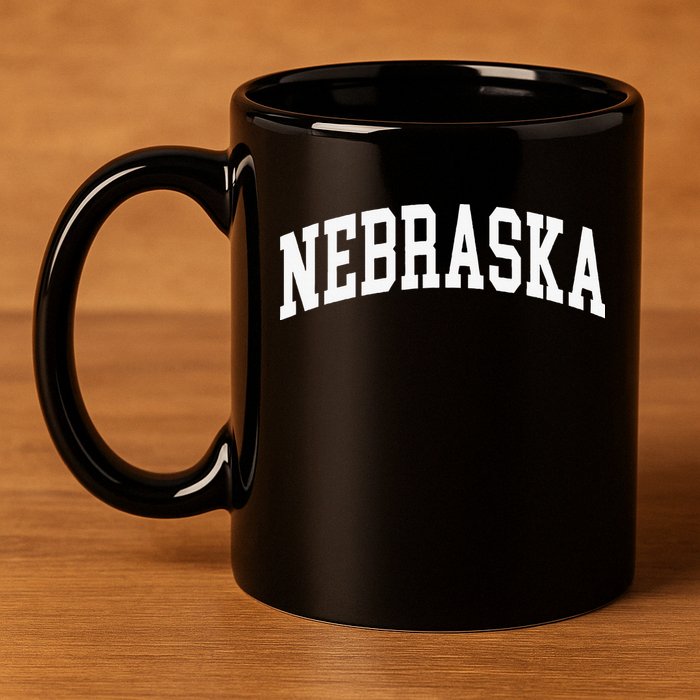 Nebraska Throwback Design Classic 11oz C Handle Ceramic Mug