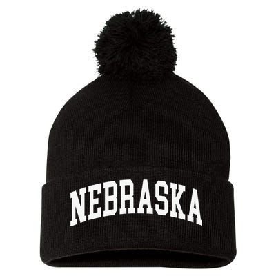 Nebraska Throwback Design Classic Pom Pom 12in Knit Beanie