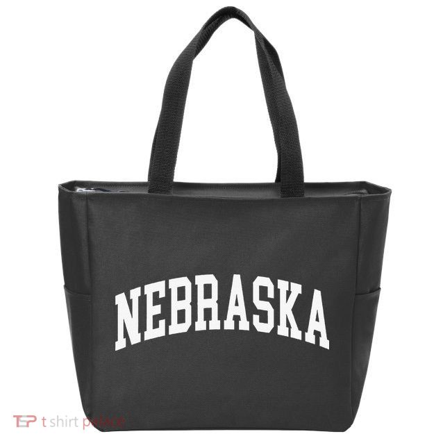 Nebraska Throwback Design Classic Zip Tote Bag