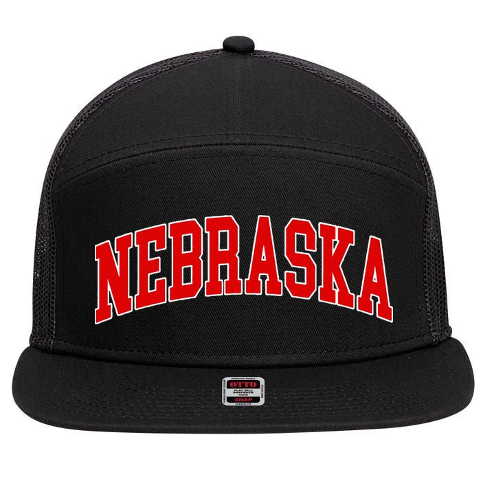 Nebraska Throwback Design Classic 7 Panel Mesh Trucker Snapback Hat