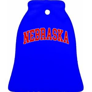 Nebraska Throwback Design Classic Ceramic Bell Ornament