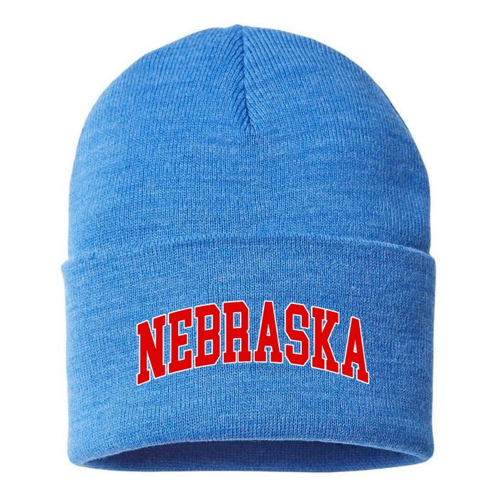 Nebraska Throwback Design Classic Sustainable Knit Beanie