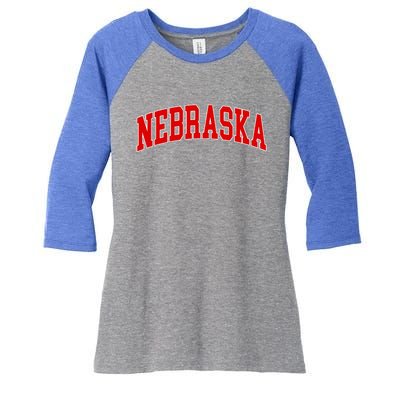 Nebraska Throwback Design Classic Women's Tri-Blend 3/4-Sleeve Raglan Shirt