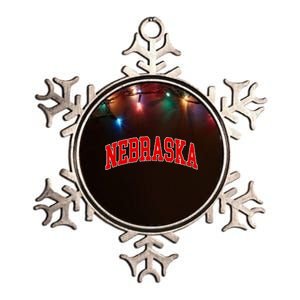 Nebraska Throwback Design Classic Metallic Star Ornament