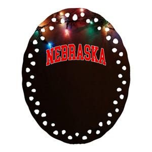 Nebraska Throwback Design Classic Ceramic Oval Ornament