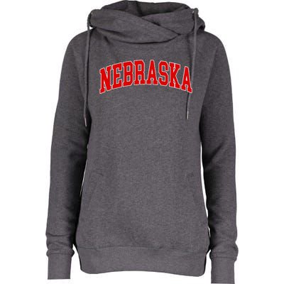 Nebraska Throwback Design Classic Womens Funnel Neck Pullover Hood