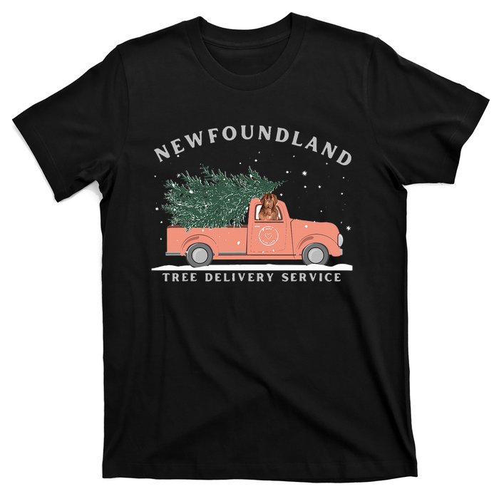 Newfoundland Tree Delivery Service Funny Christmas  T-Shirt