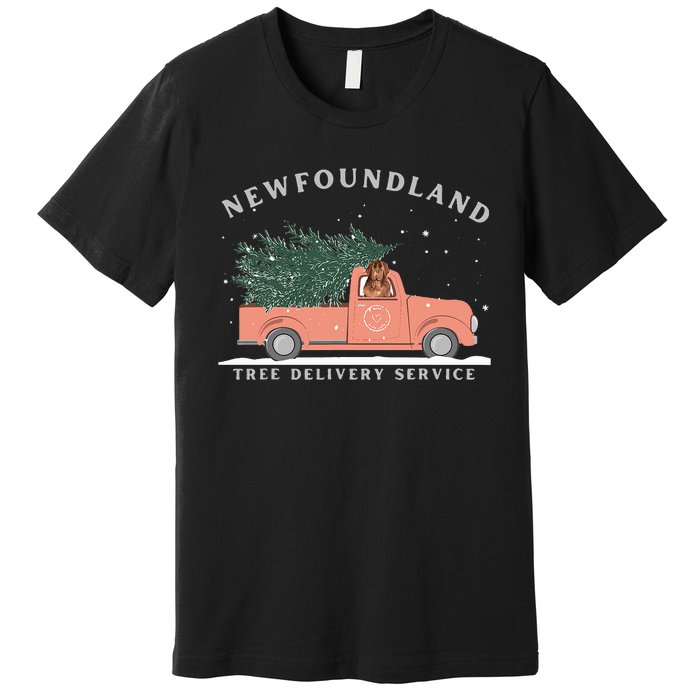 Newfoundland Tree Delivery Service Funny Christmas  Premium T-Shirt