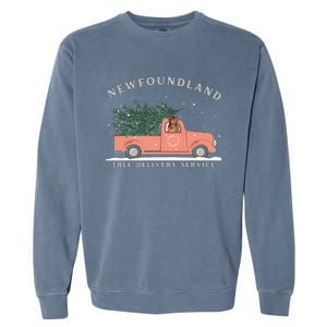 Newfoundland Tree Delivery Service Funny Christmas  Garment-Dyed Sweatshirt