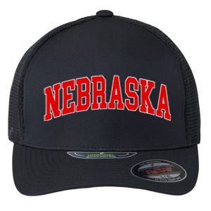 Nebraska Throwback Design Print Classic Flexfit Unipanel Trucker Cap