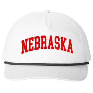 Nebraska Throwback Design Print Classic Snapback Five-Panel Rope Hat