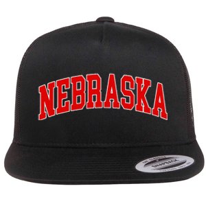 Nebraska Throwback Design Print Classic Flat Bill Trucker Hat