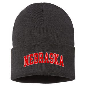 Nebraska Throwback Design Print Classic Sustainable Knit Beanie