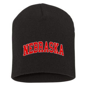 Nebraska Throwback Design Print Classic Short Acrylic Beanie