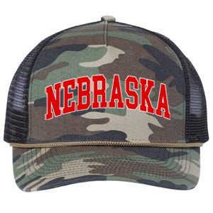 Nebraska Throwback Design Print Classic Retro Rope Trucker Hat Cap