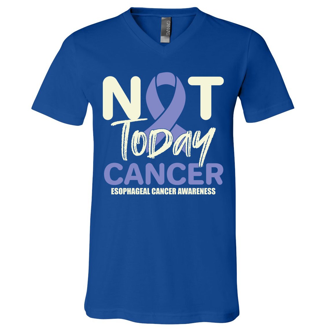 Not Today Esophageal Cancer Awareness Support Fighter Gift V-Neck T-Shirt
