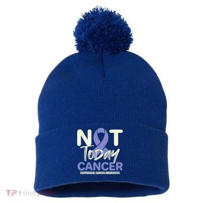 Not Today Esophageal Cancer Awareness Support Fighter Gift Pom Pom 12in Knit Beanie