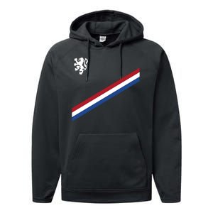 Netherlands Team Flag Jersey Soccer Performance Fleece Hoodie