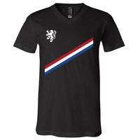 Netherlands Team Flag Jersey Soccer V-Neck T-Shirt