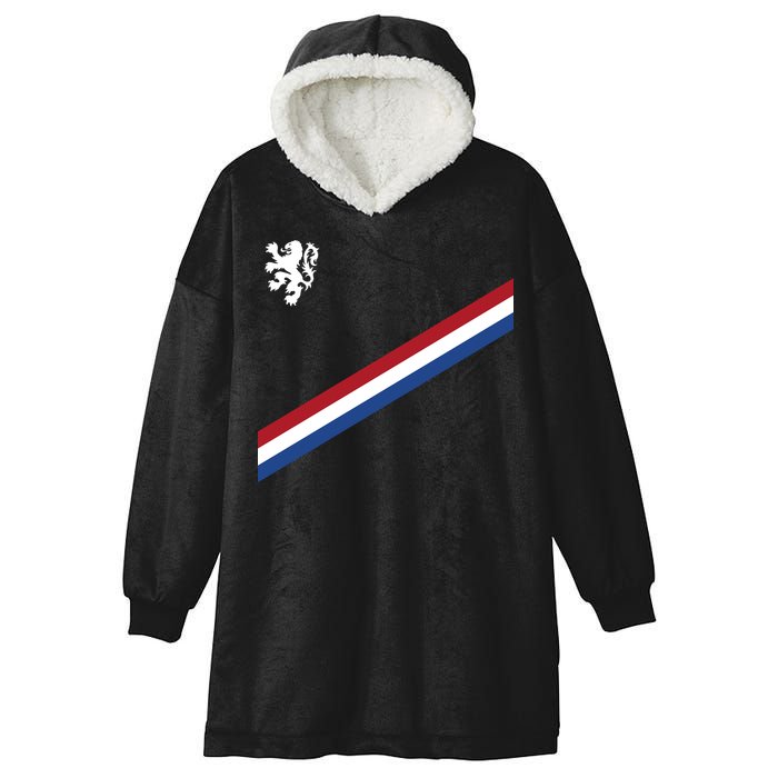Netherlands Team Flag Jersey Soccer Hooded Wearable Blanket