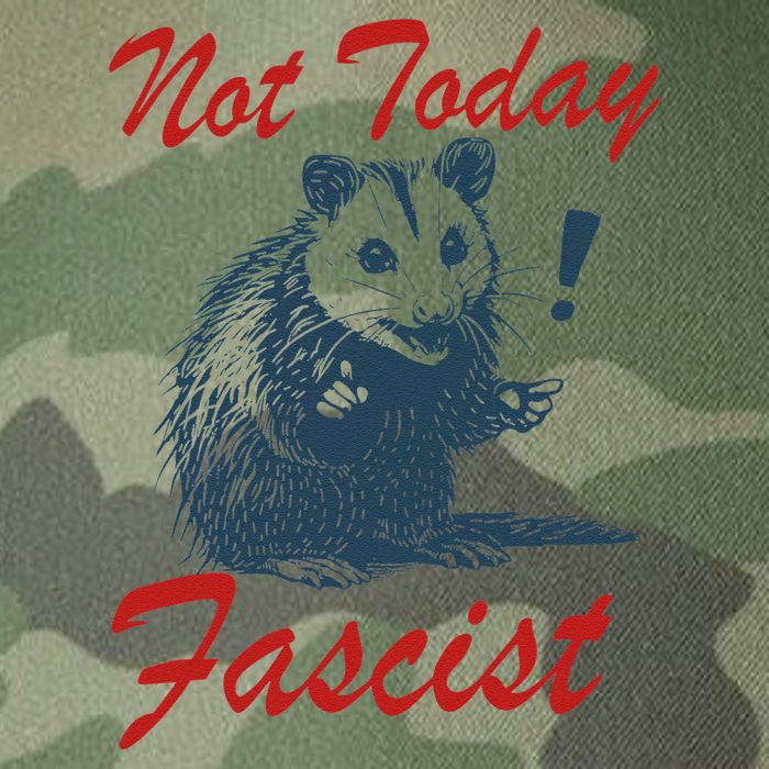 Not Today Fascist Funny Possum Meme Opossum Trash Panda .Png Legacy Tie Dye Trucker Hat
