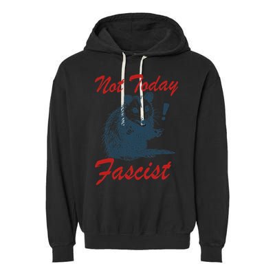 Not Today Fascist Funny Possum Meme Opossum Trash Panda .Png Garment-Dyed Fleece Hoodie