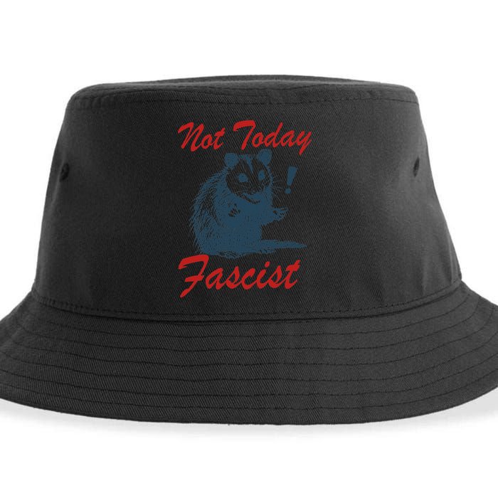 Not Today Fascist Funny Possum Meme Opossum Trash Panda .Png Sustainable Bucket Hat