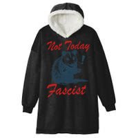 Not Today Fascist Funny Possum Meme Opossum Trash Panda .Png Hooded Wearable Blanket
