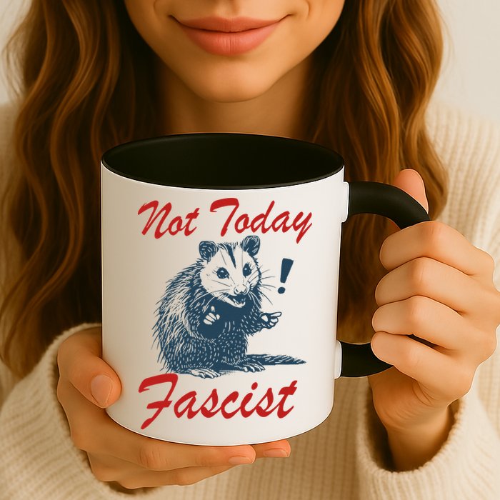 Not Today Fascist Funny Possum Meme Opossum Trash Panda .Png Mug