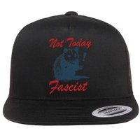 Not Today Fascist Funny Possum Meme Opossum Trash Panda .Png Flat Bill Trucker Hat