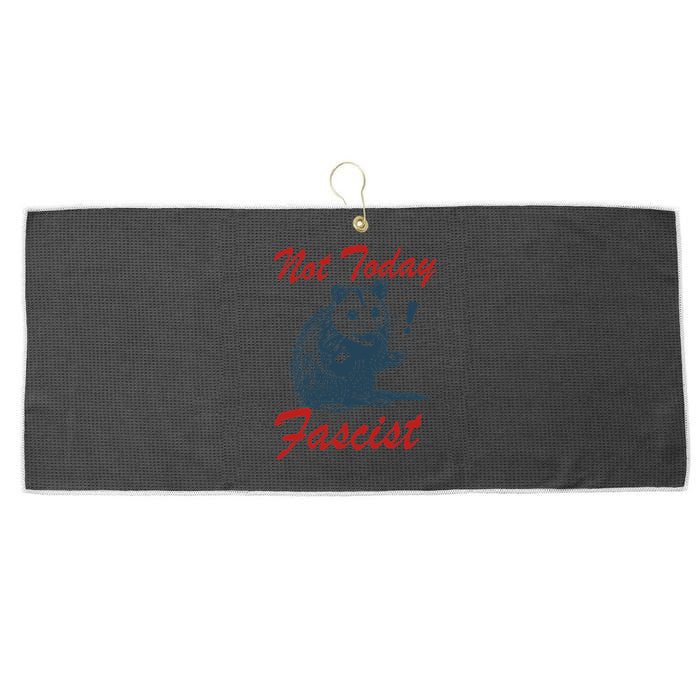 Not Today Fascist Funny Possum Meme Opossum Trash Panda .Png Large Microfiber Waffle Golf Towel