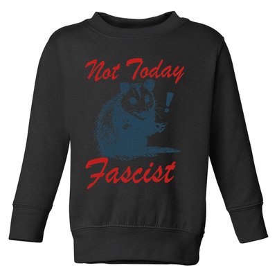 Not Today Fascist Funny Possum Meme Opossum Trash Panda .Png Toddler Sweatshirt