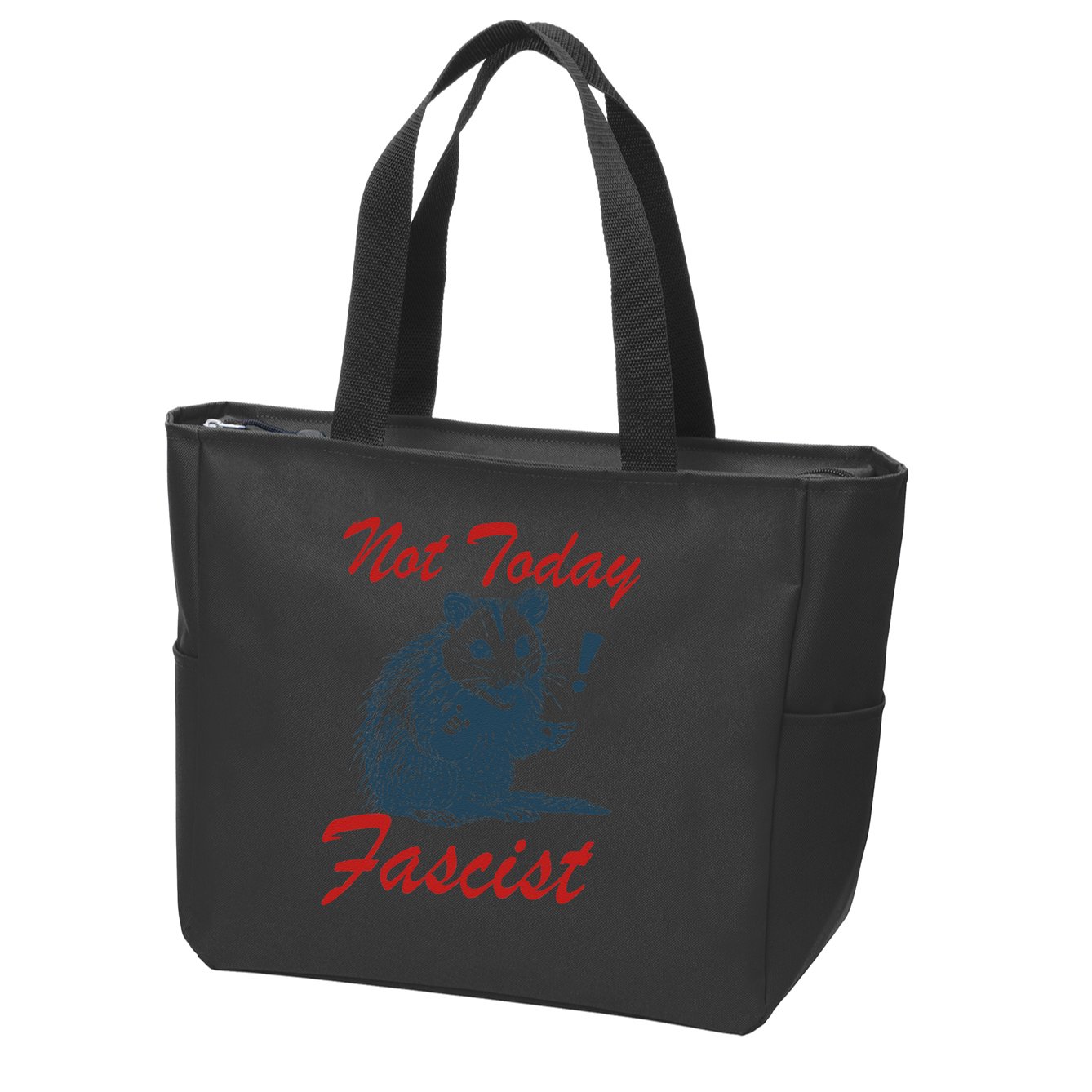 Not Today Fascist Funny Possum Meme Opossum Trash Panda .Png Zip Tote Bag