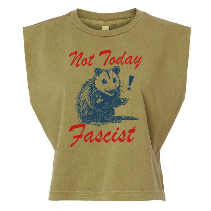 Not Today Fascist Funny Possum Meme Opossum Trash Panda .Png Garment-Dyed Women's Muscle Tee