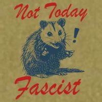 Not Today Fascist Funny Possum Meme Opossum Trash Panda .Png Garment-Dyed Women's Muscle Tee