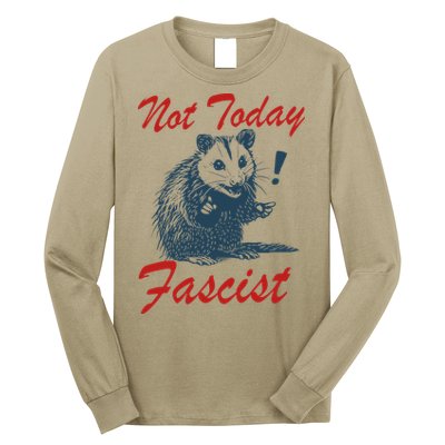 Not Today Fascist Funny Possum Meme Opossum Trash Panda .Png Long Sleeve Shirt