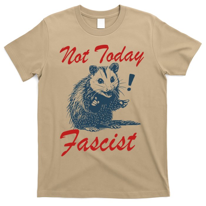 Not Today Fascist Funny Possum Meme Opossum Trash Panda .Png T-Shirt