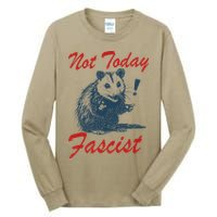 Not Today Fascist Funny Possum Meme Opossum Trash Panda .Png Tall Long Sleeve T-Shirt