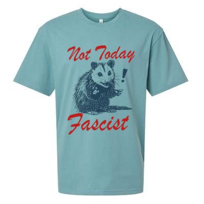 Not Today Fascist Funny Possum Meme Opossum Trash Panda .Png Sueded Cloud Jersey T-Shirt