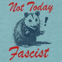 Not Today Fascist Funny Possum Meme Opossum Trash Panda .Png Sueded Cloud Jersey T-Shirt