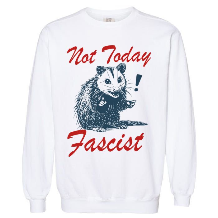 Not Today Fascist Funny Possum Meme Opossum Trash Panda .Png Garment-Dyed Sweatshirt